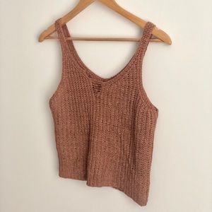 Free people Boho crocheted mauve tank cover up